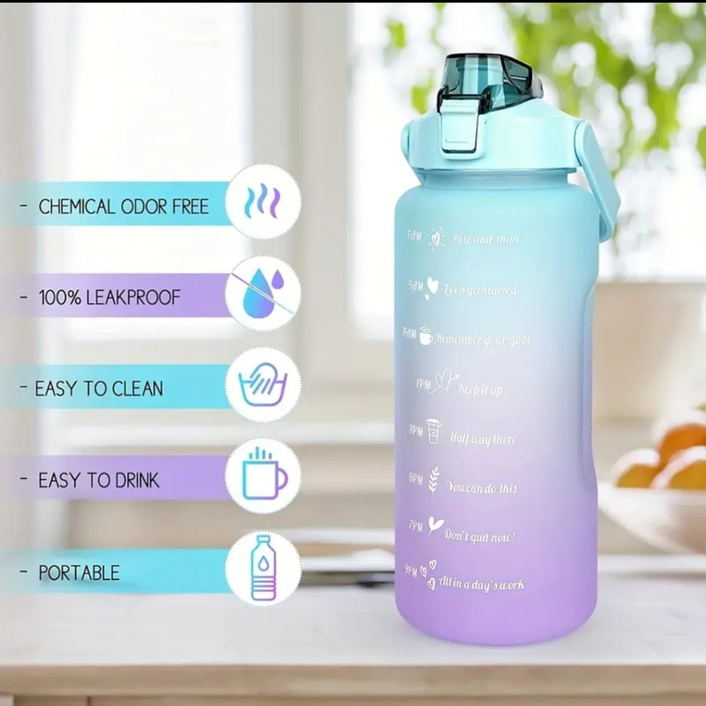 3pc Water Bottle Set gradient blue and orange - Picture 3 of 8